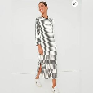 Tuckernuck Pomander Place XS Navy Striped Geo Maxi Dress